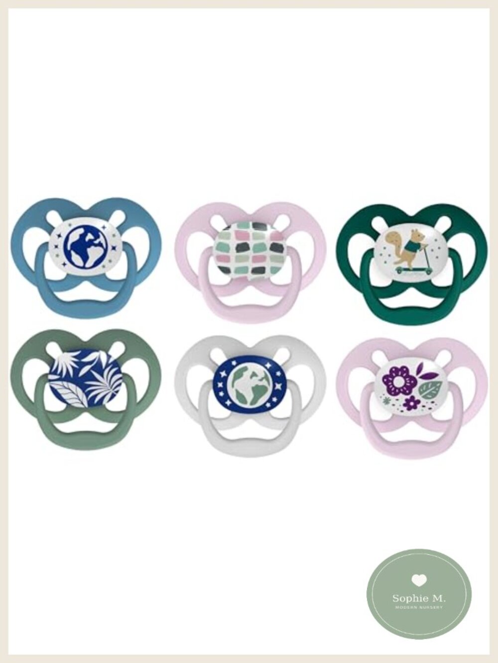 Fully Symmetrical Silicone Pacifiers 6-18m BPA-Free 6-Pack